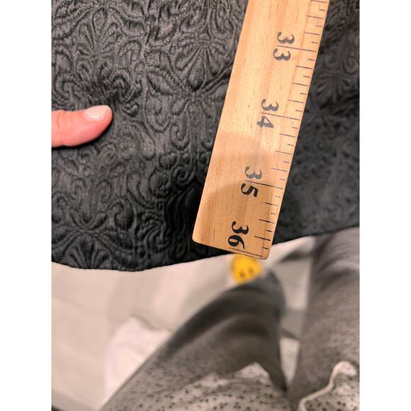 MaxMara Black Textured Short Sleeve Shift Dress Sz 14 - Picture 7 of 8